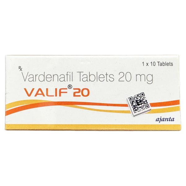 Valif 20 mg Vardenafil Tablets product packaging detail 2