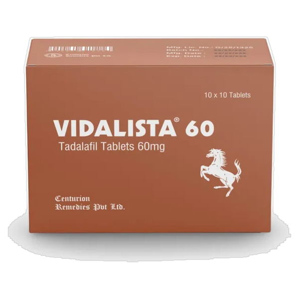 Vidalista 60 mg Tadalafil Tablets product packaging