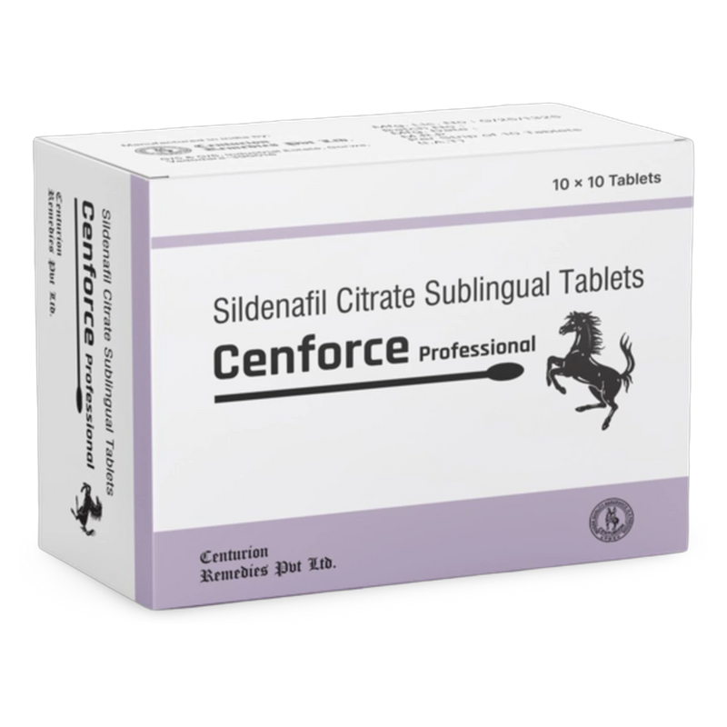 Cenforce Professional 100 mg Sildenafil Citrate Sublingual Tablets product packaging
