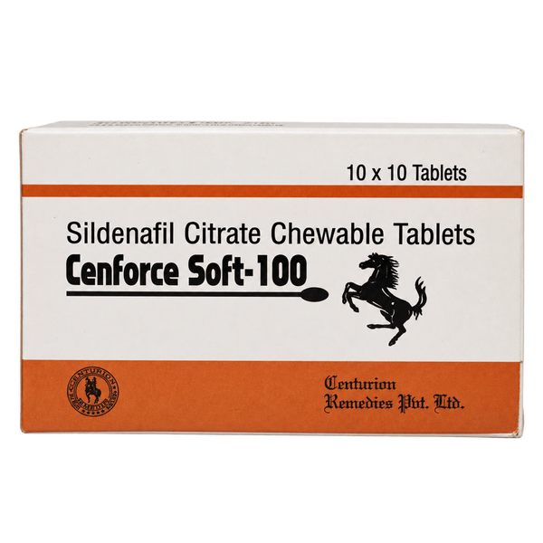 Cenforce Soft 100 mg Sildenafil Citrate Chewable Tablets product packaging