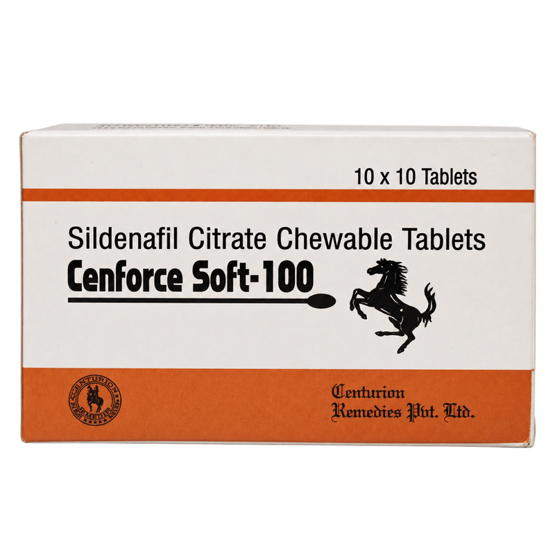Cenforce Soft 100 mg Sildenafil Citrate Chewable Tablets product packaging