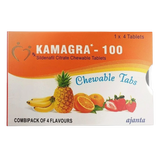 Kamagra 100 mg Sildenafil Citrate Chewable Tablets product packaging