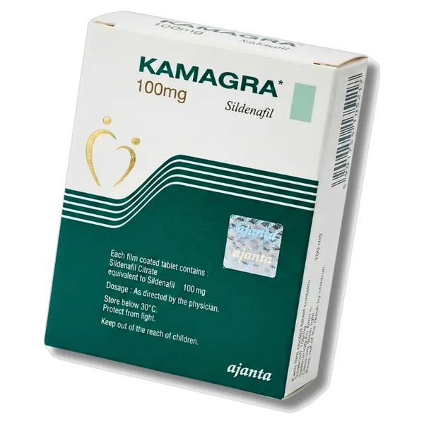Kamagra 100 mg Sildenafil Citrate Tablets product packaging