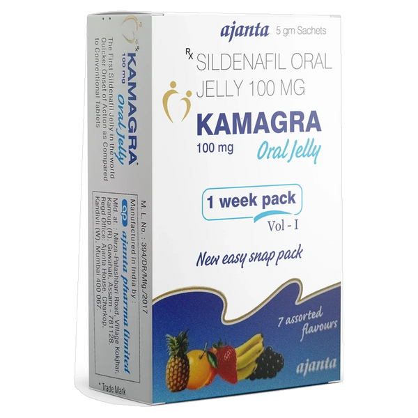Kamagra 100 mg Sildenafil Oral Jelly product packaging detail 2