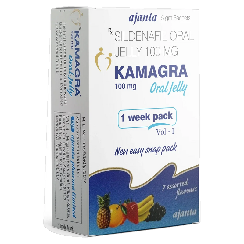 Kamagra 100 mg Sildenafil Oral Jelly product packaging detail 2