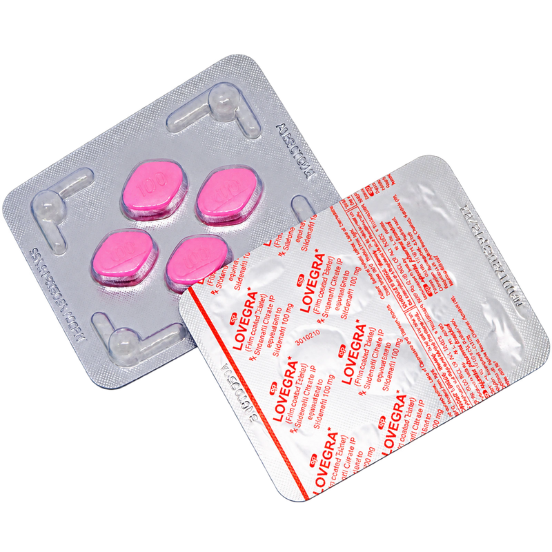 Lovegra 100 mg Sildenafil Citrate Tablets product packaging