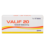 Valif 20 mg Vardenafil Tablets product packaging