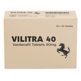 Vilitra 40 mg Vardenafil Tablets product packaging