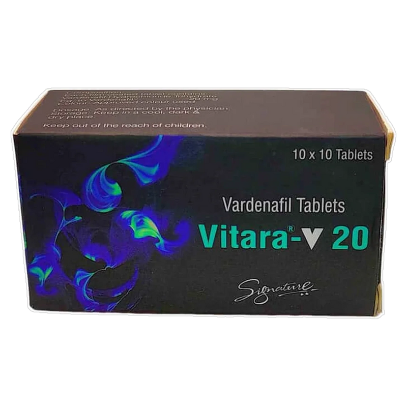 Vitara-V 20 mg Vardenafil Tablets product packaging detail 2